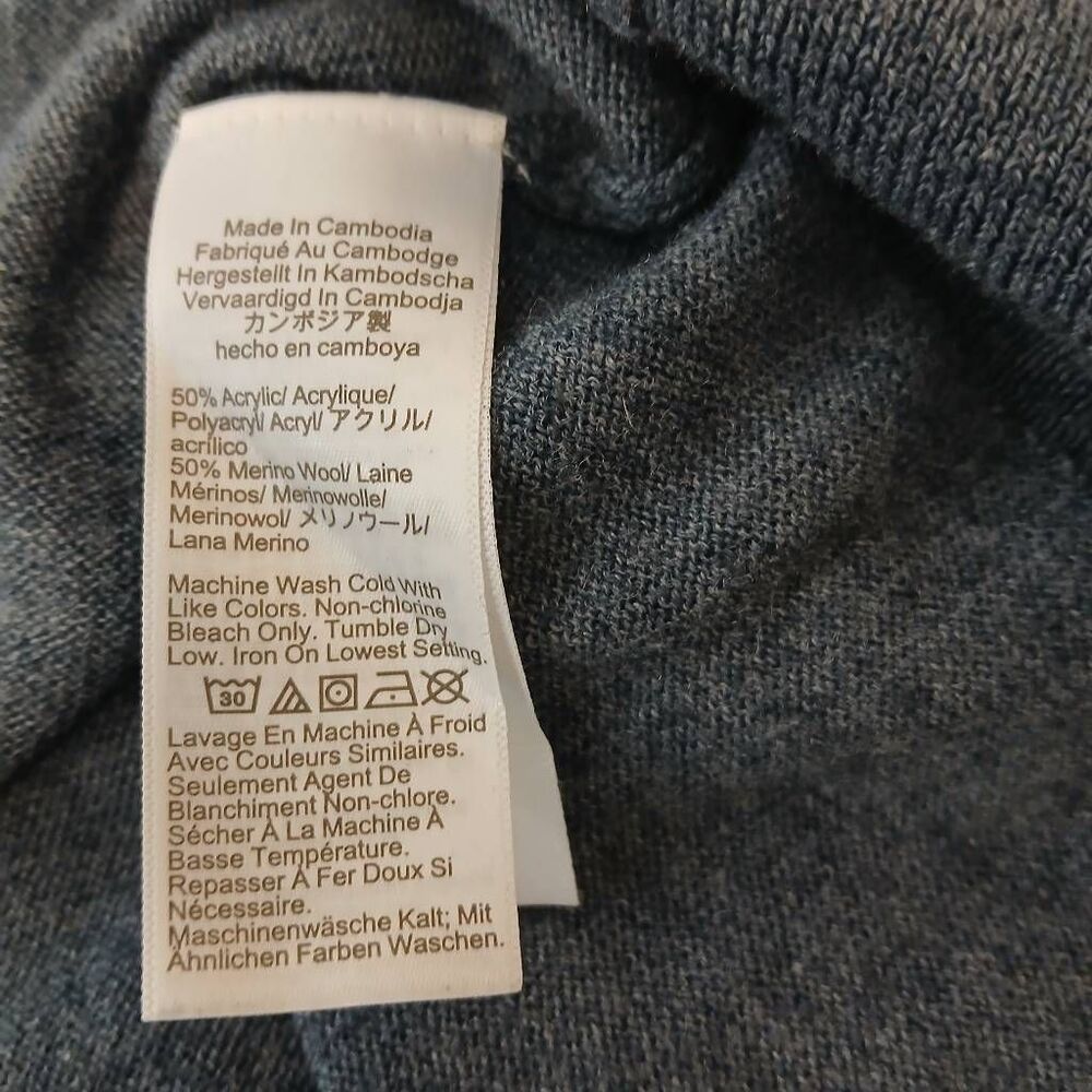 J.crew xl mens lightweight merino wool sweater gray blue spring summer - Picture 3 of 8